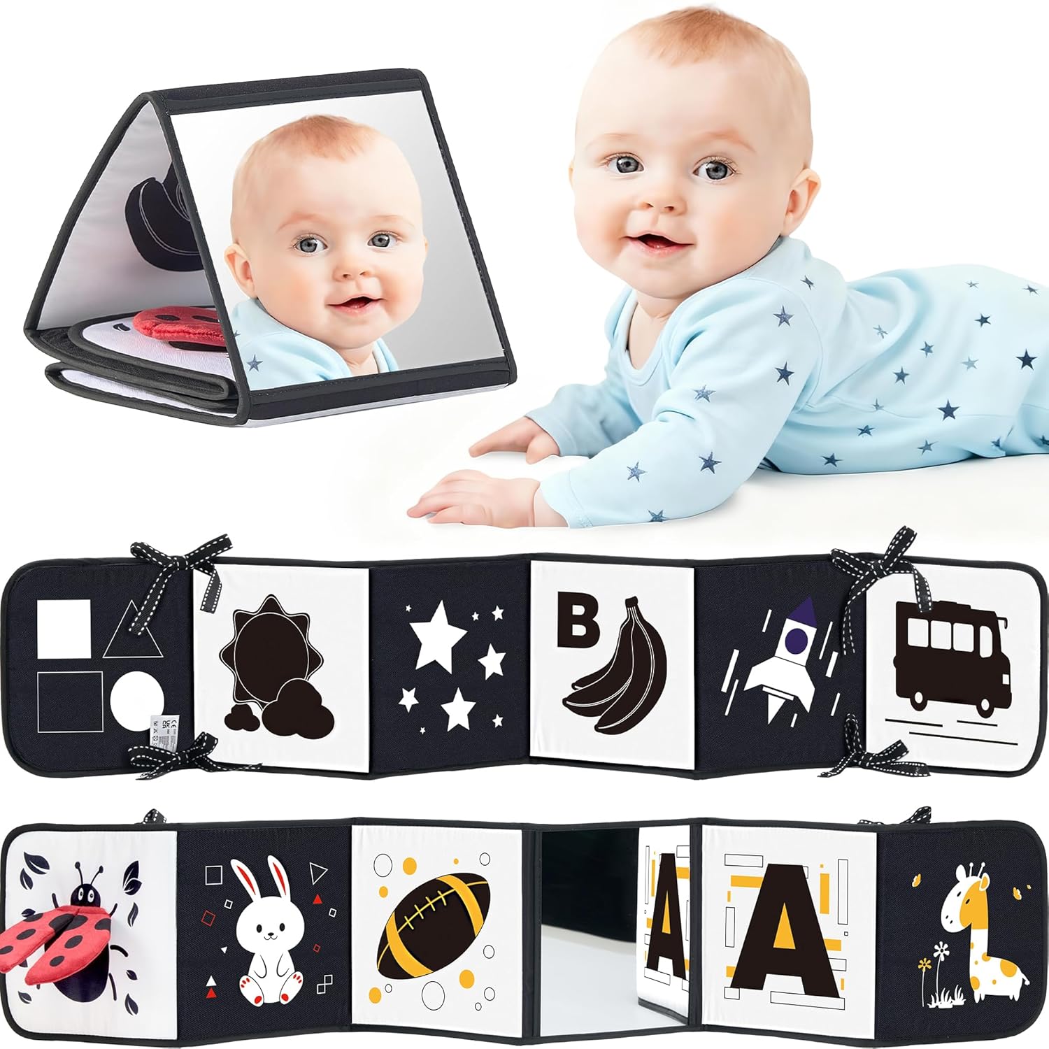 Baby Tummy Time Mirror Book