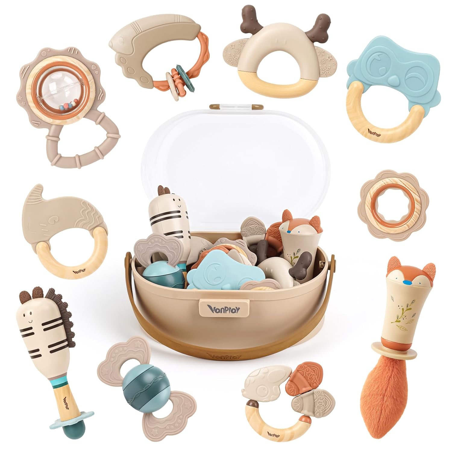 VonPlay forest animals teether set