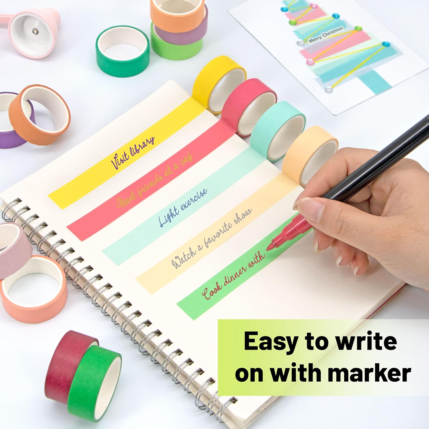 Assorted Pastel Washi Tape Set - 30 Rolls Craft Decor - Image 4